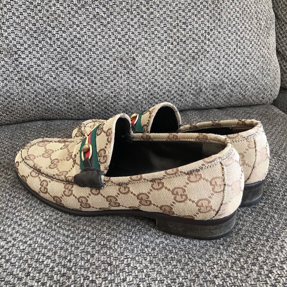 Gucci Beige and Green loafers - Picture 5 of 5